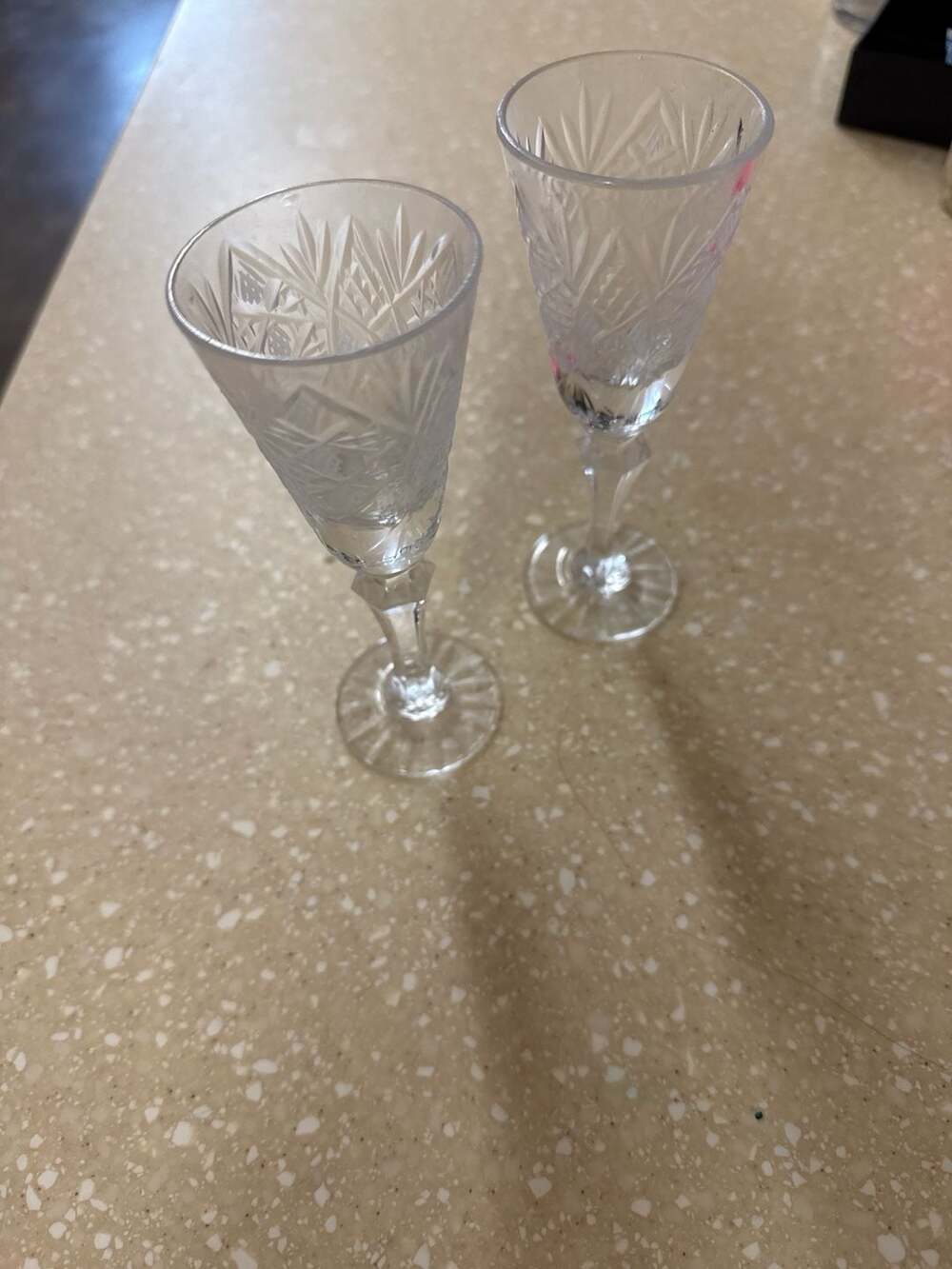 2 Waterford Crystal Millennium Collection Happiness Toasting Champagne Flutes